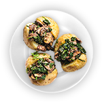 Jacket Potato With Bacon & Mushrooms 