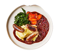 3 Pcs Sausage Dinner, Onion Gravy 