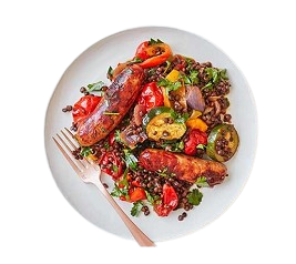 3 Pcs Sausage Dinner, Vegetable 